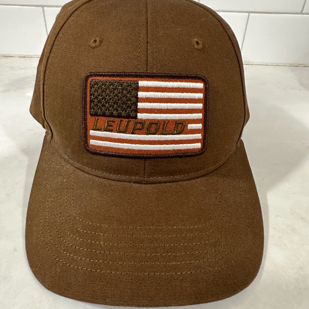 Brown Leopoldo Cap with Flag Patch